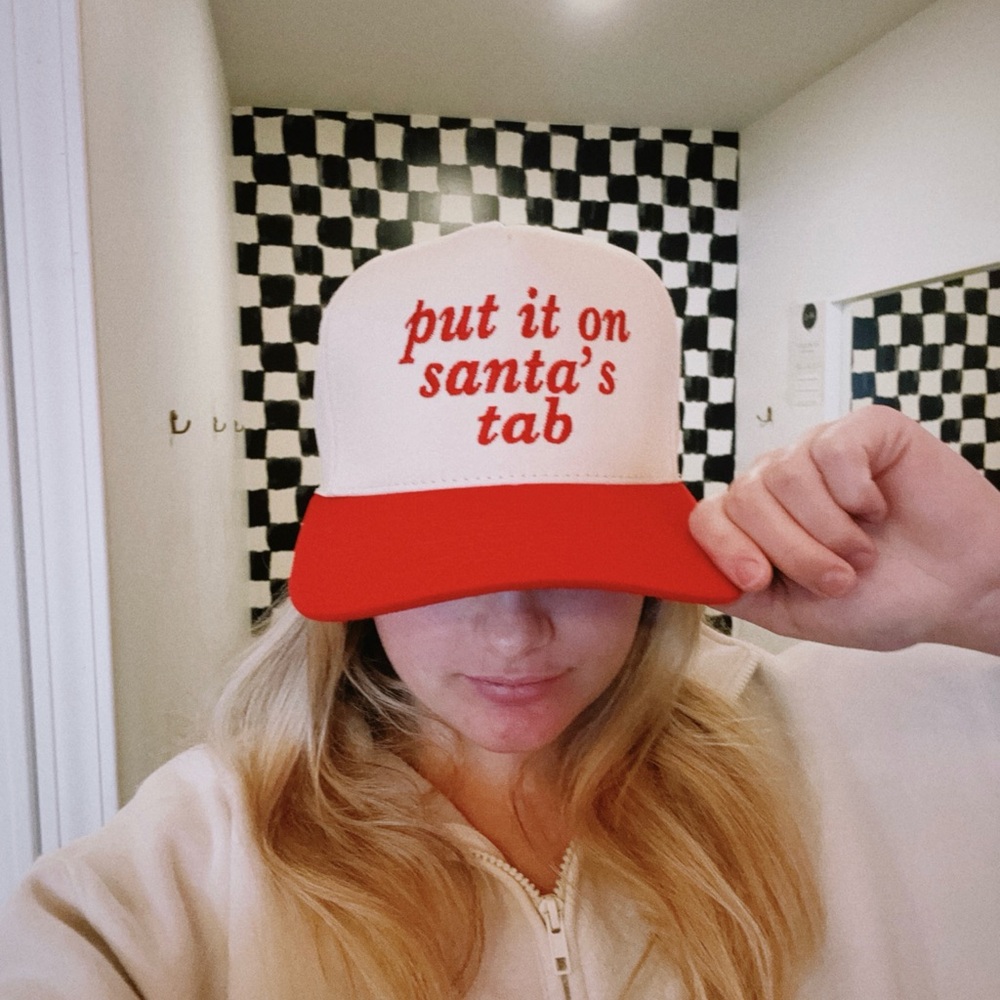 Put it on Santas tab baseball hat